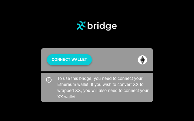 The bridge's Connect Wallet page